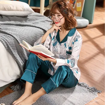 Women pajamas sets Sexy Sleepwear Pajama Set Long Sleeves 2 piece Pyjamas sets Cute Polyester pants Pijama Mujer Algodon Veran
Women pajamas sets Sexy Sleepwear Pajama Set Long Sleeves 2 piece Pyjamas sets Cute Polyester pants Pijama Mujer Algodon Veran