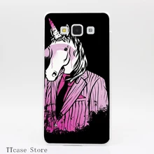 2872CA REAL UNICORNS WEAR PINK Transparent Hard Cover font b Case b font for Galaxy A3