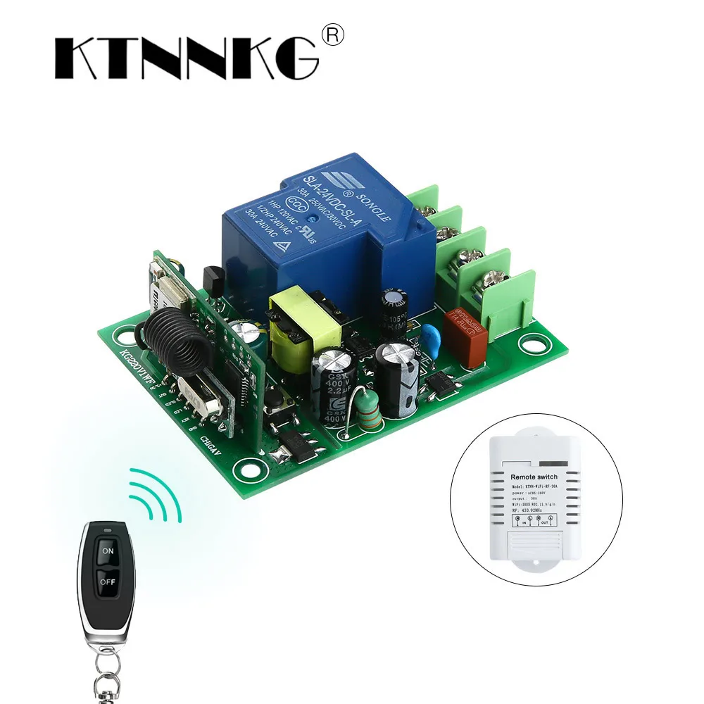 Water heater High Power 1 CH AC 85-260 V 30A Wireless Relay Switch Smart Receiver Modules Remote Control with Manual Buttons
Water heater High Power 1 CH AC 85-260 V 30A Wireless Relay Switch Smart Receiver Modules Remote Control with Manual Buttons