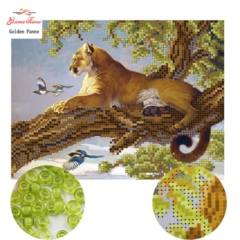 Golden Panno,Needlework DIY Cross stitch Sets For Embroidery kits leopard pattern Counted bead Cross-Stitching 0413
Golden Panno,Needlework DIY Cross stitch Sets For Embroidery kits leopard pattern Counted bead Cross-Stitching 0413