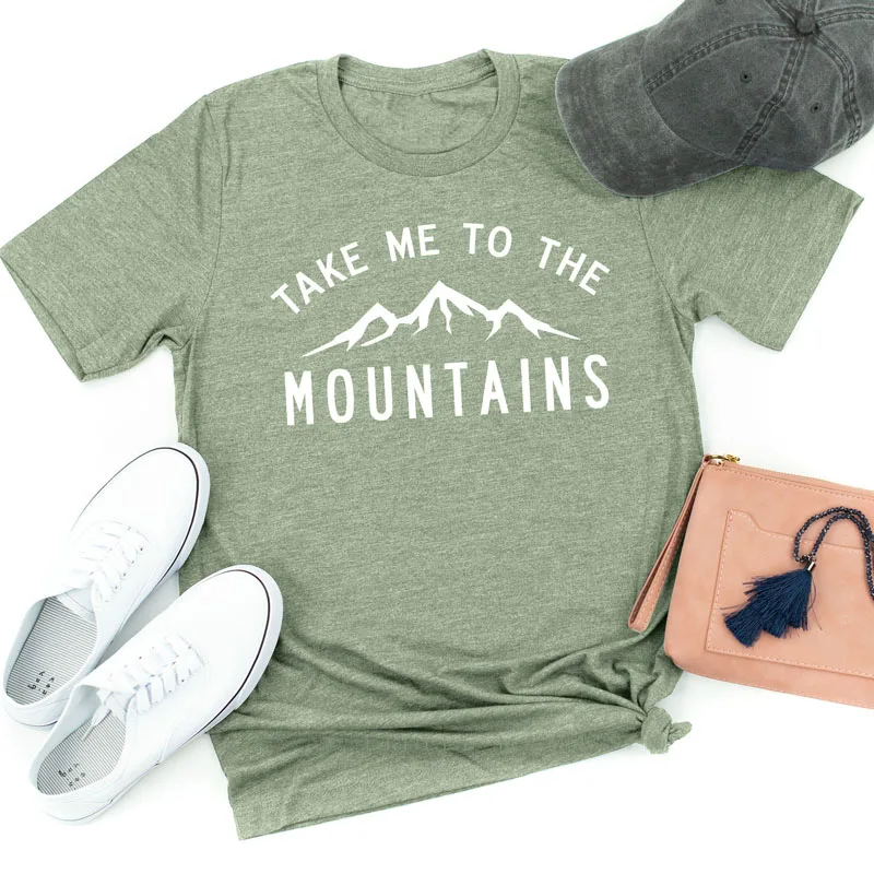 Футболка женская с коротким рукавом и графическим принтом «Take Me To The Mountain»
Футболка женская с коротким рукавом и графическим принтом «Take Me To The Mountain»