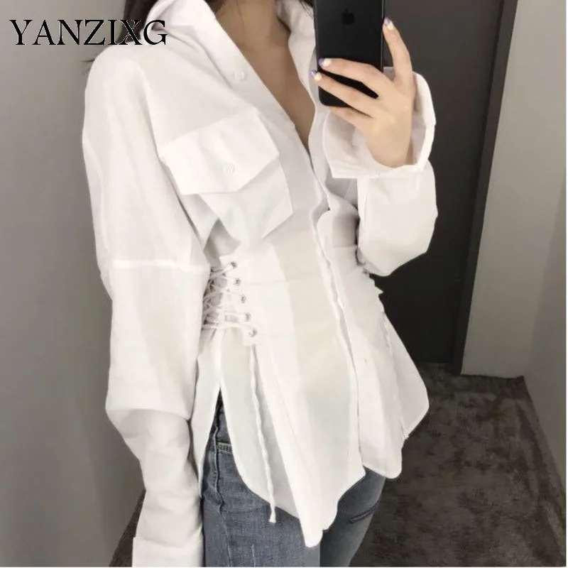 2018 Autumn New Arrival Fashion Long Sleeve Lace-up Turn-down Collar Pockets Split Hem Women Shirt Lady Blouse R611
2018 Autumn New Arrival Fashion Long Sleeve Lace-up Turn-down Collar Pockets Split Hem Women Shirt Lady Blouse R611