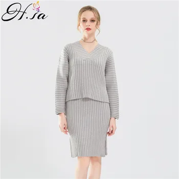 H.SA Autumn Winter Women 2 pcs Set Sweater Pullovers and Skirts V neck Casual Knitted Wear Elegant OL Office Suit women sweaters
H.SA Autumn Winter Women 2 pcs Set Sweater Pullovers and Skirts V neck Casual Knitted Wear Elegant OL Office Suit women sweaters