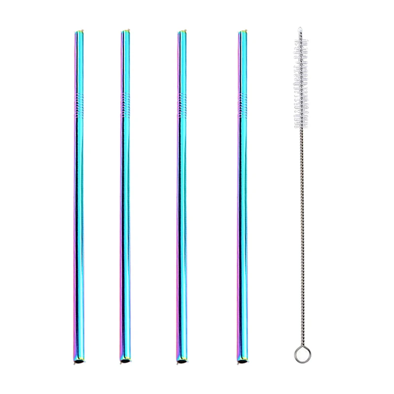 New 4PCS Metal Drinking Straws Reusable Colorful Stainless Steel Straw+1 Brush Metal Drink Yerba Juice Bar Accessorie Party
New 4PCS Metal Drinking Straws Reusable Colorful Stainless Steel Straw+1 Brush Metal Drink Yerba Juice Bar Accessorie Party