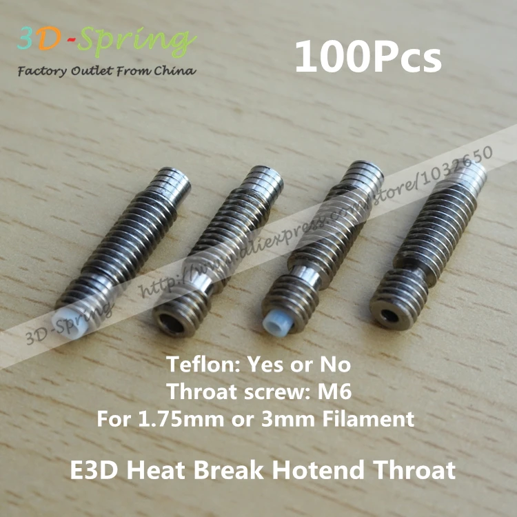 100Pcs E3D Heat Break Hotend Throat 25.1mm For 1.75mm 3mm Filament with Teflon Makerbot E3D Throat Tube Pipes For 3D Printer
100Pcs E3D Heat Break Hotend Throat 25.1mm For 1.75mm 3mm Filament with Teflon Makerbot E3D Throat Tube Pipes For 3D Printer