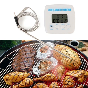 2 in 1 Kitchen Cooking Food Meat BBQ Probe Thermometer Timer Alarm Function LCD Display Thermometer TA238 with Timer and 1m Wire
2 in 1 Kitchen Cooking Food Meat BBQ Probe Thermometer Timer Alarm Function LCD Display Thermometer TA238 with Timer and 1m Wire