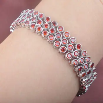 Shining Created Red Garnet Silver Color For Women Link Chain Bracelet Free Shipping OS0101
Shining Created Red Garnet Silver Color For Women Link Chain Bracelet Free Shipping OS0101