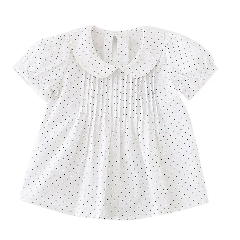 Baby Shirts Kids Girl Peter Pan Collar Polka Dot Shirts Princess Outfit Clothes Toddler Short Sleeve Cotton Blouses
Baby Shirts Kids Girl Peter Pan Collar Polka Dot Shirts Princess Outfit Clothes Toddler Short Sleeve Cotton Blouses