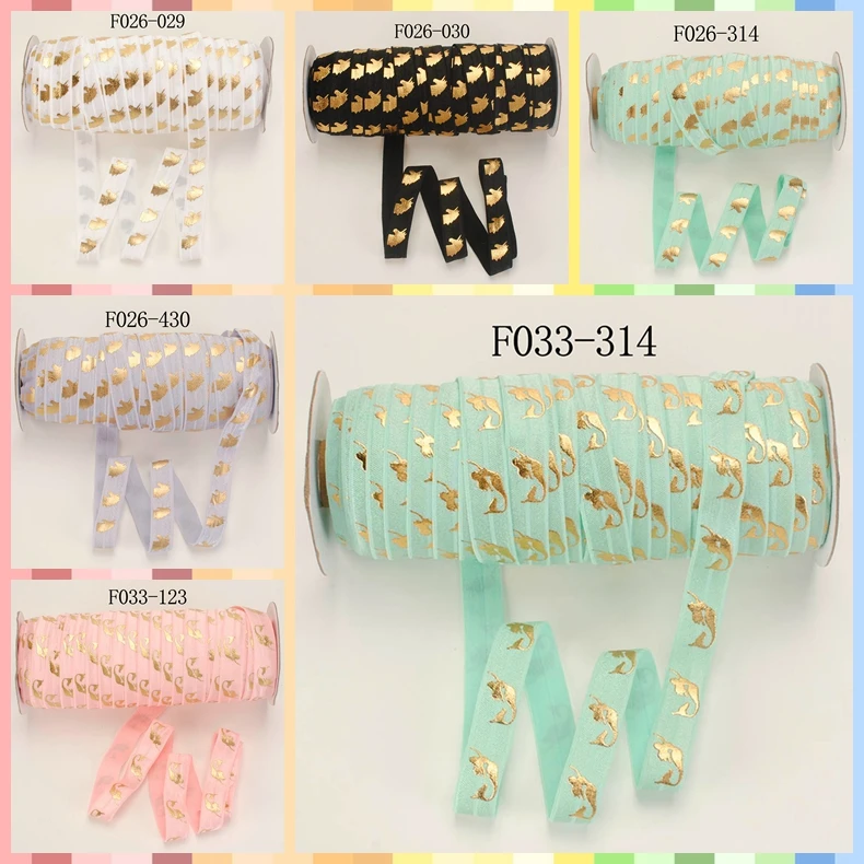 High stretch gold foil foe Mermaid & unicorn ribbon 5 yards 5/8" 16MM FOE Elastic Ribbon DIY hair tie
High stretch gold foil foe Mermaid & unicorn ribbon 5 yards 5/8" 16MM FOE Elastic Ribbon DIY hair tie