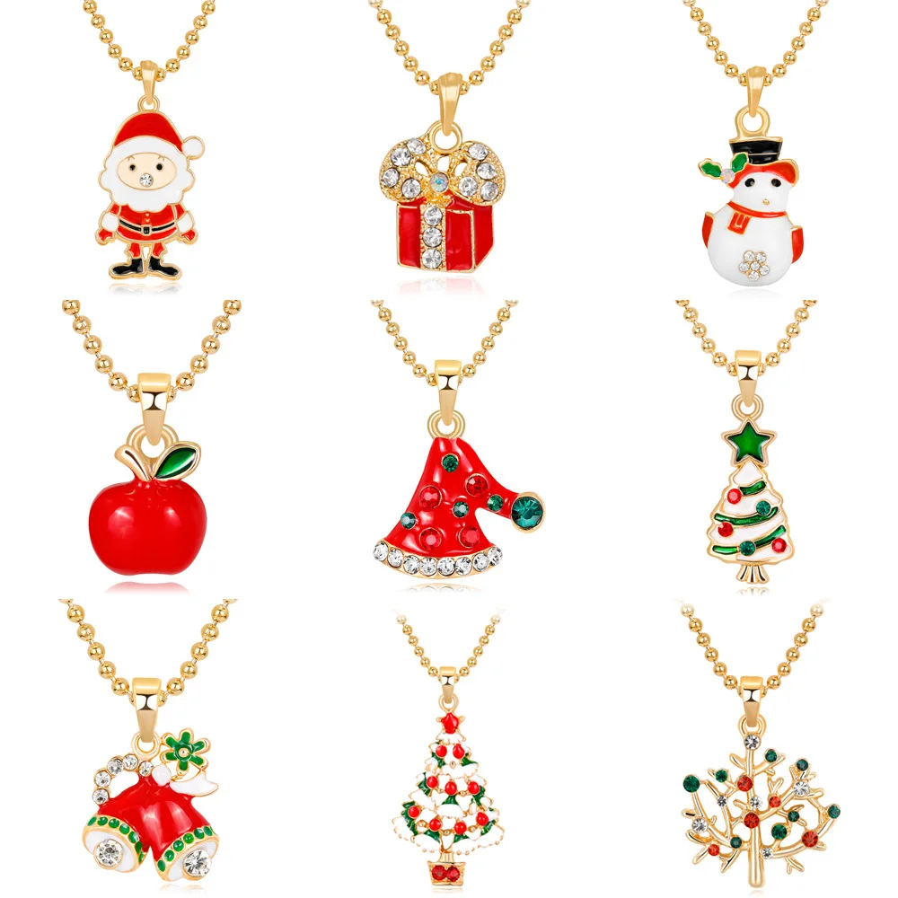 New Christmas necklace fashion personality Christmas tree Christmas hat Santa Claus Pendant Necklace
New Christmas necklace fashion personality Christmas tree Christmas hat Santa Claus Pendant Necklace