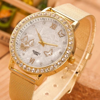 New Fashion Trend Women's Mesh Belt Butterfly Rhinestone Wrist Watch Casual Quartz Watches Women's Quartz Watch Hot Good Quality
New Fashion Trend Women's Mesh Belt Butterfly Rhinestone Wrist Watch Casual Quartz Watches Women's Quartz Watch Hot Good Quality