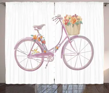 Bicycle Curtains Watercolor Illustration of a Pink Bicycle with Flowers Romantic Vintage Artistic Living Room Bedroom Window
Bicycle Curtains Watercolor Illustration of a Pink Bicycle with Flowers Romantic Vintage Artistic Living Room Bedroom Window