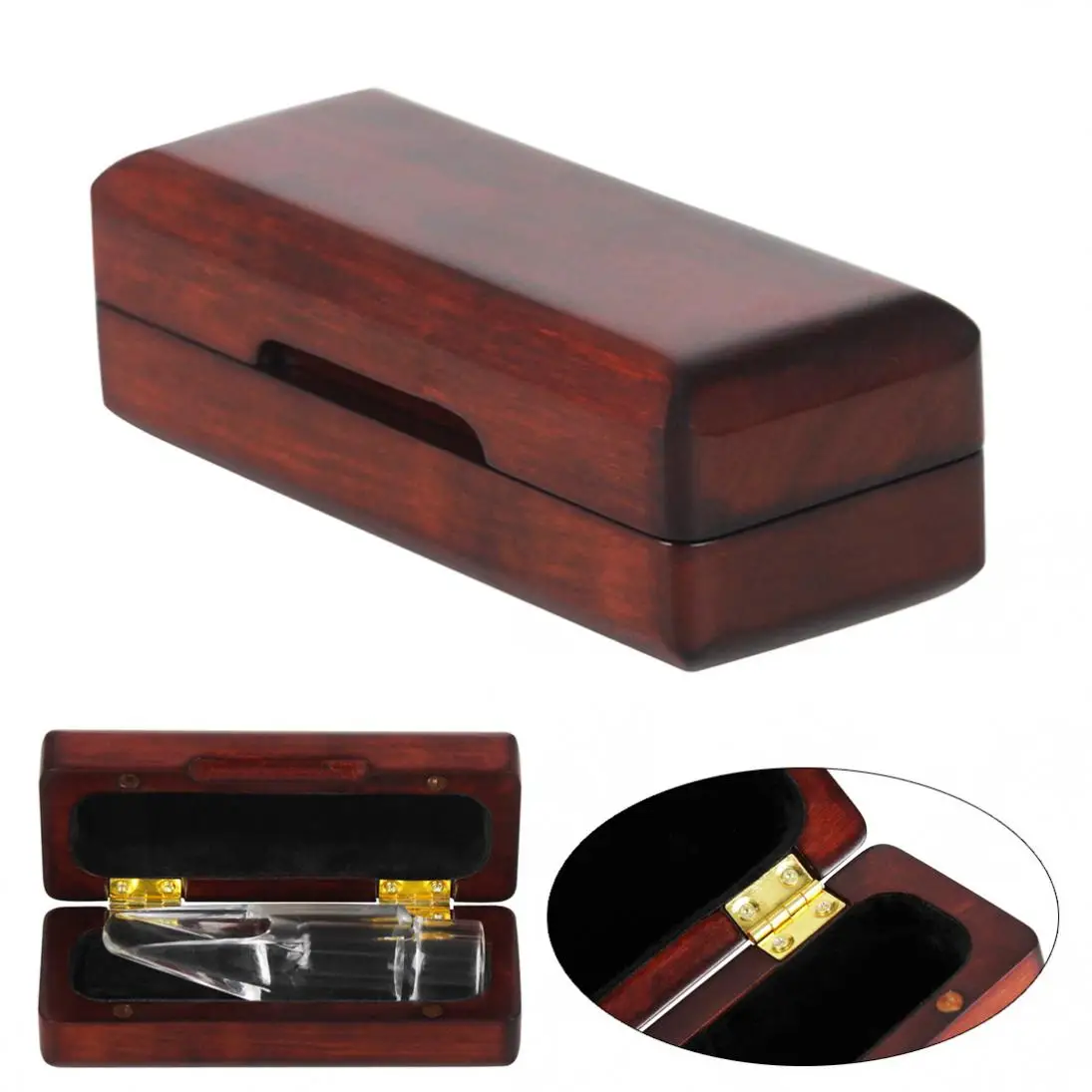 11.3 x4.5 x3.7cm Rosewood Saxophone Clarinet Mouthpiece Storage Box Protect Case Lining Villi for Musical Instrument Accessories
11.3 x4.5 x3.7cm Rosewood Saxophone Clarinet Mouthpiece Storage Box Protect Case Lining Villi for Musical Instrument Accessories