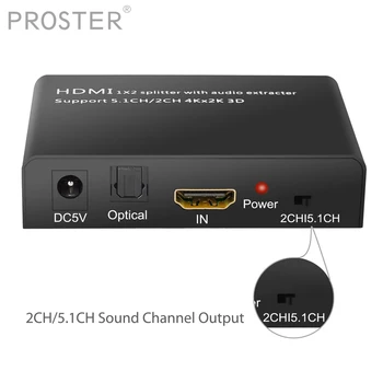 Proster 4K HDMI Audio Extractor with 2 Way HDMI Splitter Digital to Analog Stereo R/L Audio Extractor DAC Optical SPDIF Toslink
Proster 4K HDMI Audio Extractor with 2 Way HDMI Splitter Digital to Analog Stereo R/L Audio Extractor DAC Optical SPDIF Toslink