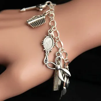 Yamily 8pcs/lot Hairdresser Bracelet brush comb hairdryer scissors hair spray Charm Bracelet Beautician Barber charm Bracelet
Yamily 8pcs/lot Hairdresser Bracelet brush comb hairdryer scissors hair spray Charm Bracelet Beautician Barber charm Bracelet