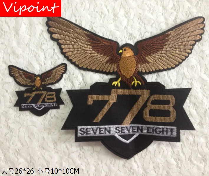 

VIPOINT embroidery big eagle patches cartoon bird letter patches badges applique patches for clothing LS-86