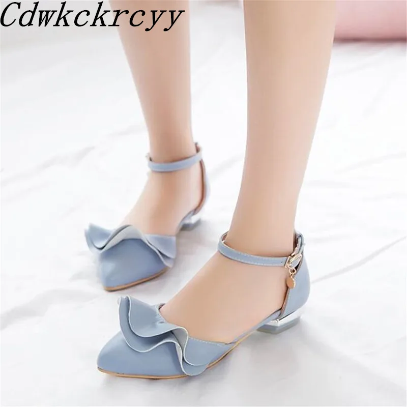 

Summer New pattern fashion Simplicity Cusp High-heeled Women sandals black Pink blue Sweet Shallow mouth Women sandals size34-43