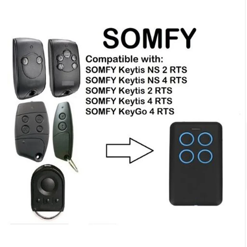 SOMFY Keytis 2 RTS/SOMFY Keytis 4 RTS/SOMFY KeyGo 4 RTS SOMFY Centralis RTS 433,42Mhz rolling code remote control