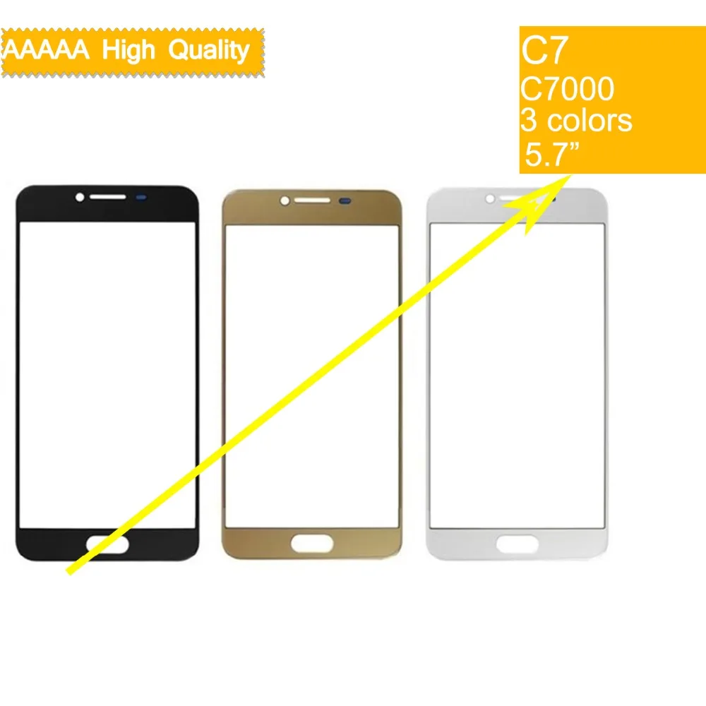 10pcs/lotTouchScreen For Samsung Galaxy C7 C7000 Touch Screen Front Panel Glass Lens Outer LCD Replacement black white gold | Мобильные