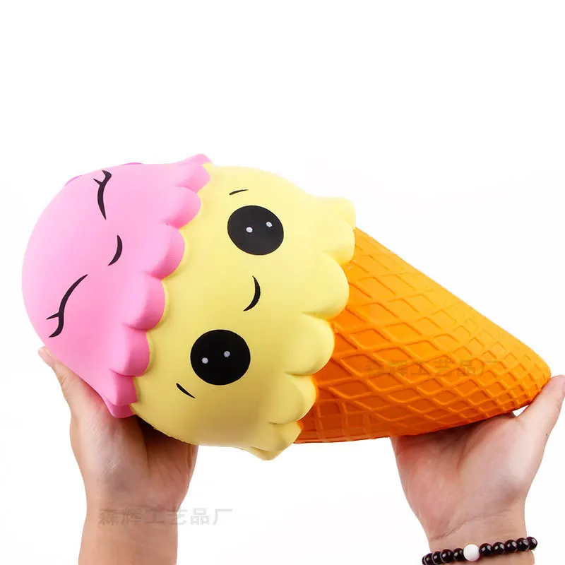 

Extra Squishy Ice Cream jumbo Squishy Slow Rising Smile Large Squishes PU Squish Simulation Fruit Relief Anti stress Kids Toys