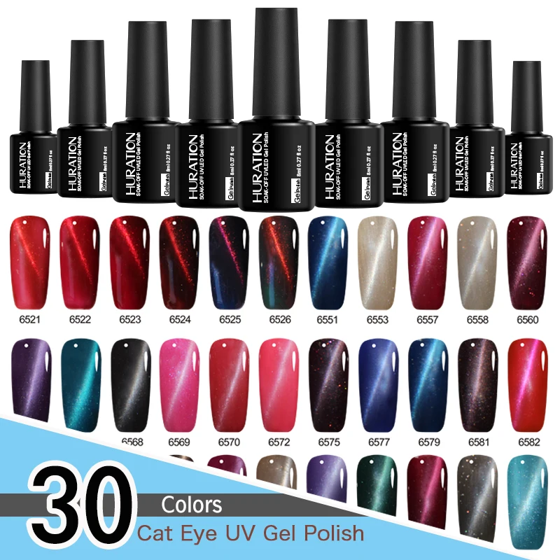 Huration High Quality 3D Cat's Eye Effect Nail Polish Colorful UV Long-lasting LED Lamp Style Gel Lucky Magnetic for Nail Design
Huration High Quality 3D Cat's Eye Effect Nail Polish Colorful UV Long-lasting LED Lamp Style Gel Lucky Magnetic for Nail Design