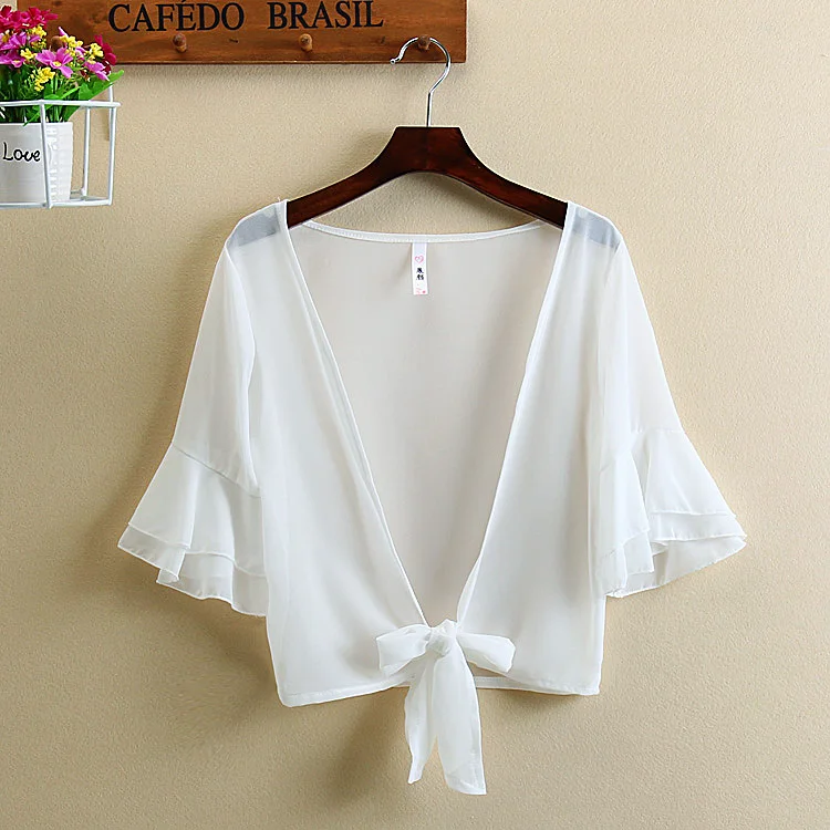 MLXSLKY Summer chiffon small shawl thin coat large size 3XL short section sunscreen female air conditioning chiffon Cardigan
MLXSLKY Summer chiffon small shawl thin coat large size 3XL short section sunscreen female air conditioning chiffon Cardigan
