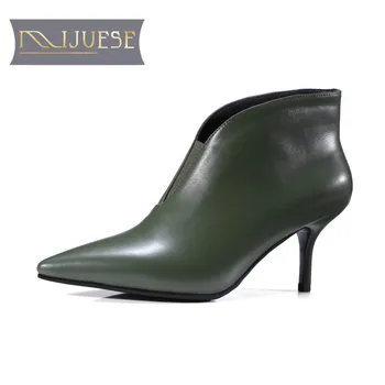 MLJUESE 2018 women boots cow leather green color slip on high heels autumn spring ankle boots female boots riding boots
MLJUESE 2018 women boots cow leather green color slip on high heels autumn spring ankle boots female boots riding boots
