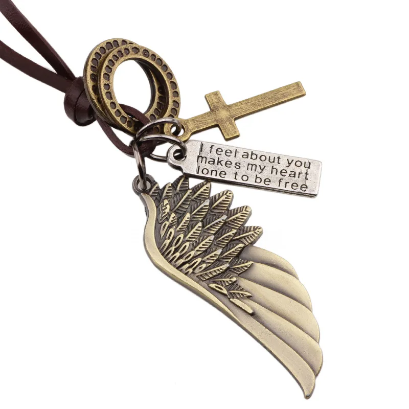 Kirykle Vintage Genuine Leather Men Necklace Male Wing Pendant Jewelry Chain For Men Collar Long Leather Cord Necklace
Kirykle Vintage Genuine Leather Men Necklace Male Wing Pendant Jewelry Chain For Men Collar Long Leather Cord Necklace