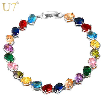 U7 Tennis Bracelet Luxury Cubic Zirconia Trendy CZ Crystal Jewelry Silver Color Bracelets Female Gift H702 
U7 Tennis Bracelet Luxury Cubic Zirconia Trendy CZ Crystal Jewelry Silver Color Bracelets Female Gift H702