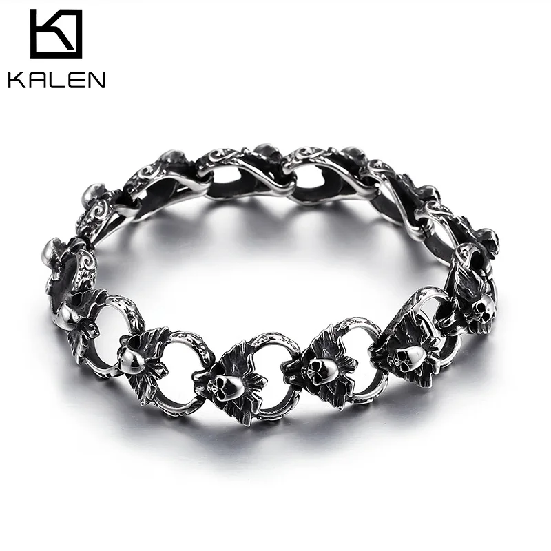 Kalen New Punk Skull Charm Bracelets For Men Stainless Steel Link Chain Bracelet & Bangle Male Rock Dropshipping Jewelry
Kalen New Punk Skull Charm Bracelets For Men Stainless Steel Link Chain Bracelet & Bangle Male Rock Dropshipping Jewelry