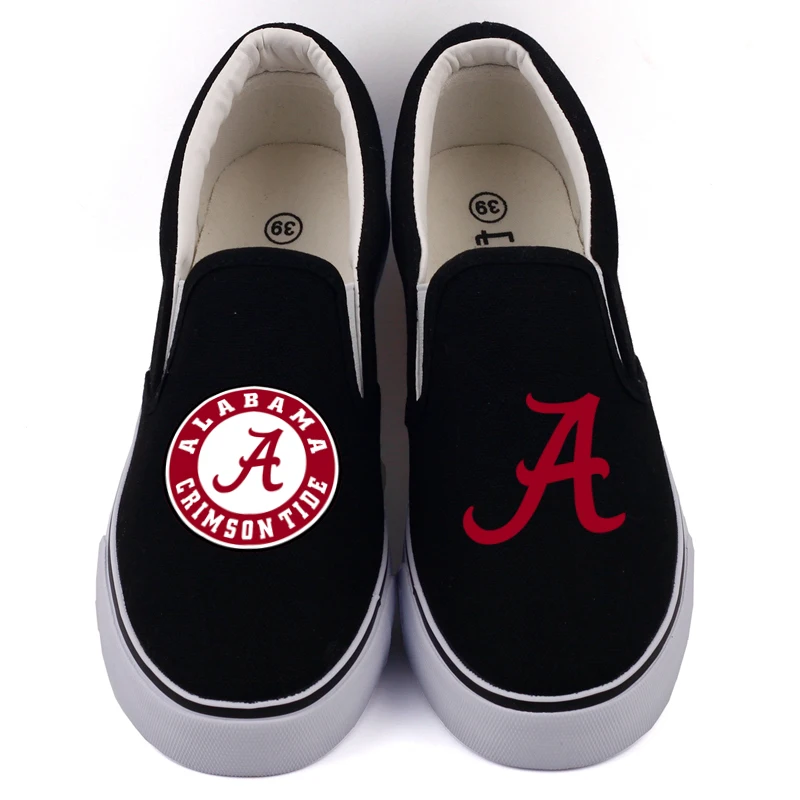 Roll Tide Roll Letter Print Canvas Shoes Loafers Hot Sale America Students Team Fans Casual Flats Outdoor Walking Shoes Slip On