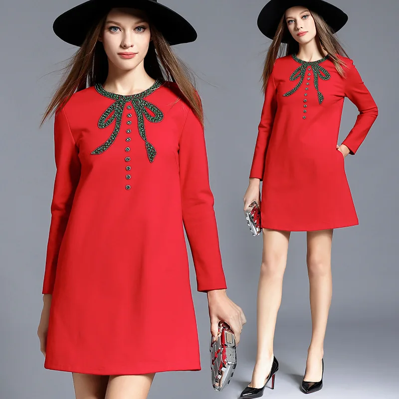 Plus size 5xl ladies new autumn high end2017 European nail bead set auger long a-line dress Beautiful bowknot women dress casual
Plus size 5xl ladies new autumn high end2017 European nail bead set auger long a-line dress Beautiful bowknot women dress casual
