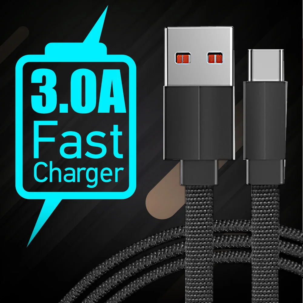 Плоский кабель USB Type C 0 25 м-3 м для синхронизации данных Samsung Xiaomi кабели быстрой