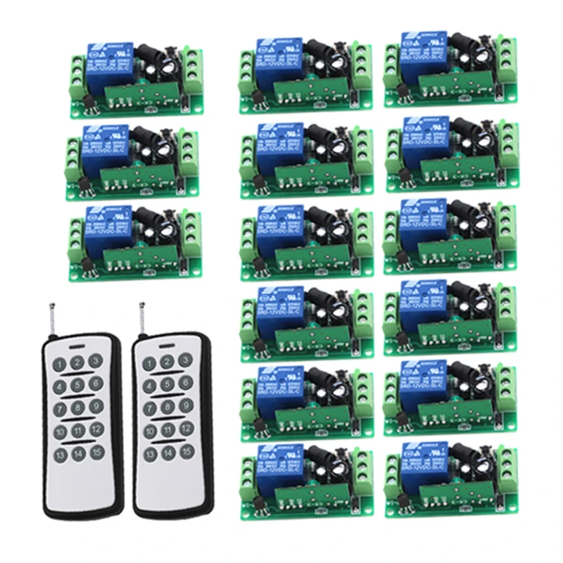RF Remote Control Switch Wireless Remote Switch 2 Transmitter 15 Receivers 12V 1CH 10A Remote ON-OFF 315Mhz/433Mhz 4286
RF Remote Control Switch Wireless Remote Switch 2 Transmitter 15 Receivers 12V 1CH 10A Remote ON-OFF 315Mhz/433Mhz 4286