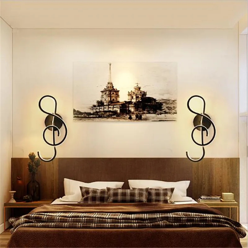 Modern Creative Music Note Acrylic Aluminum Led Wall Lamp