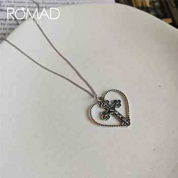 ROMAD Silver 925 Cross Mary Pendant Necklace Retro Love Heart Shaped Necklace Women Girl Lady Jewelry Chain ketting R4
ROMAD Silver 925 Cross Mary Pendant Necklace Retro Love Heart Shaped Necklace Women Girl Lady Jewelry Chain ketting R4