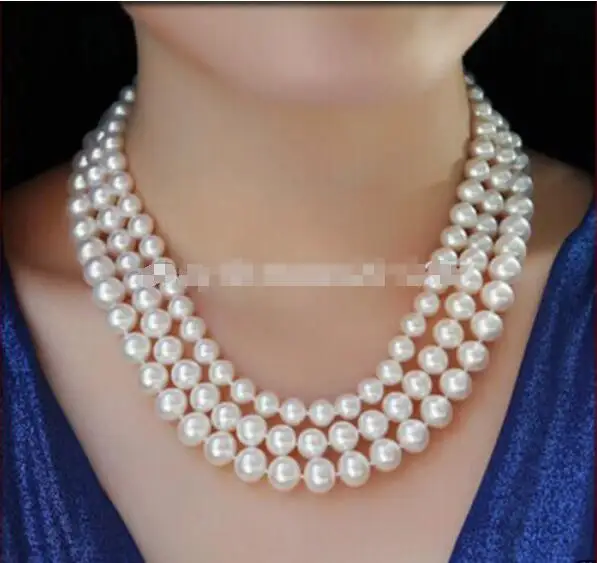 Hot sale new Style >>>>>Amazing! classic AAA Freshwater white pearl Necklace 3 ROWS
Hot sale new Style >>>>>Amazing! classic AAA Freshwater white pearl Necklace 3 ROWS