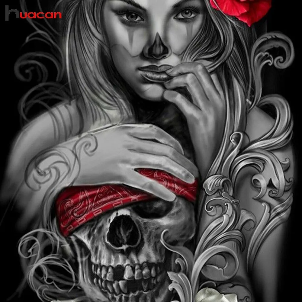 HUACAN 5D Diamond Painting Skull Girl Diamond Embroidery Full Drill Square Beauty Picture Of Rhinestone Painting With Diamonds
HUACAN 5D Diamond Painting Skull Girl Diamond Embroidery Full Drill Square Beauty Picture Of Rhinestone Painting With Diamonds