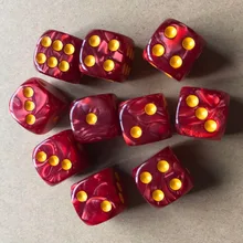 10 ピース/セット新カラフルな 6 面ダイスラウンドコーナー真珠の宝石は 16 ミリメートル演奏テーブルゲームエンターテイメント用品(China)