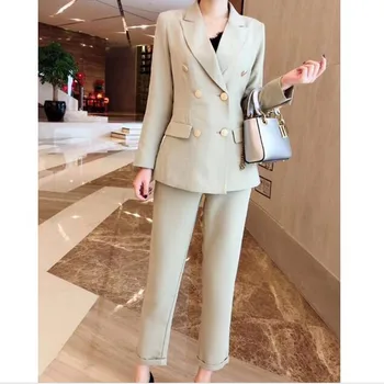 Customized new solid color women's women's slim double-breasted suit two-piece suit (jacket + pants) ladies business formal suit
Customized new solid color women's women's slim double-breasted suit two-piece suit (jacket + pants) ladies business formal suit