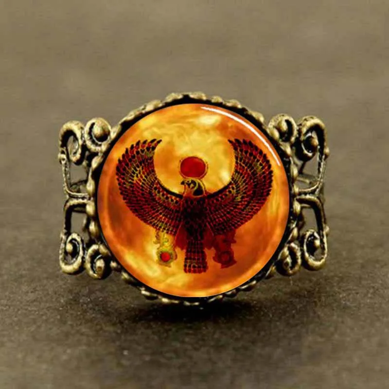 2017 New Egypt Horus Round Egyptian Ring Jewelry Glass Dome Ring Silver Link Gifts For Men
2017 New Egypt Horus Round Egyptian Ring Jewelry Glass Dome Ring Silver Link Gifts For Men