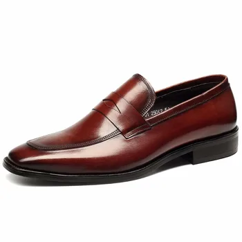 Pop Men Genuine Leather Business Dress Shoes Flats Spring Autumn Mens High Quality Breathable Small Square Head Shoes Loafers
Pop Men Genuine Leather Business Dress Shoes Flats Spring Autumn Mens High Quality Breathable Small Square Head Shoes Loafers