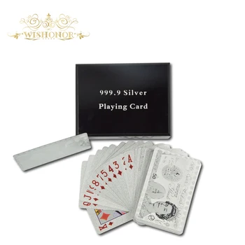 Wedding Gifts Silver Plated Playing Cards With UK 50 Pounds Design Silver Foil Poker Luxury With Wooden Case
Wedding Gifts Silver Plated Playing Cards With UK 50 Pounds Design Silver Foil Poker Luxury With Wooden Case