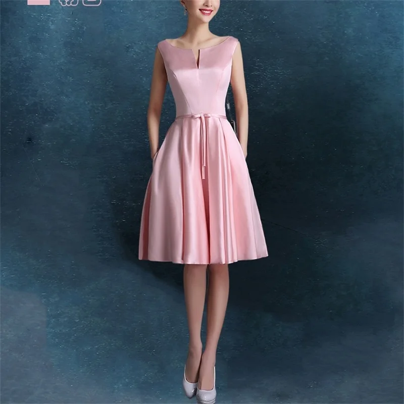 Brand New Evening Dresses with Sash Elegant Satin Bride Gown Short High Neck Ball Prom Party Homecoming/Graduation Formal Dress
Brand New Evening Dresses with Sash Elegant Satin Bride Gown Short High Neck Ball Prom Party Homecoming/Graduation Formal Dress