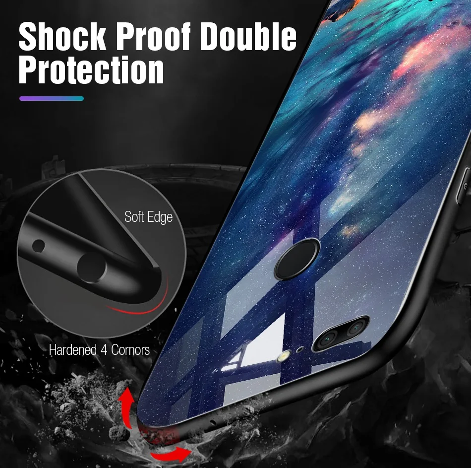  TOMKAS Glass Silicon Case On For Huawei P20 Lite P20 Pro P Smart Cover Mate 10 Lite Phone Case On Honor 10 9 Lite 9 Stars Space (4)