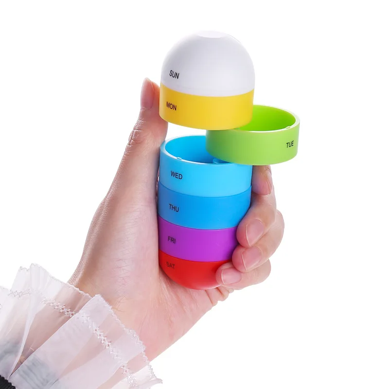 Sealed Waterproof Multicolour Pill Case Seven Grid Rotate Medicine Tablet Storage Splitters Child Weekly Candy Hypoglycemia Aid
Sealed Waterproof Multicolour Pill Case Seven Grid Rotate Medicine Tablet Storage Splitters Child Weekly Candy Hypoglycemia Aid