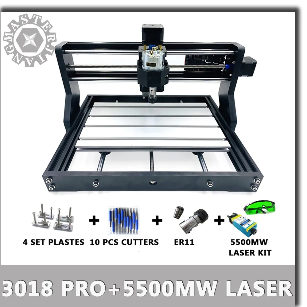 CNC 3018 Pro GRBL mini Laser Engrave Machine+5.5W Laser Module 3 Axis pcb Milling machine Bluetooth Wood Router can work offline
CNC 3018 Pro GRBL mini Laser Engrave Machine+5.5W Laser Module 3 Axis pcb Milling machine Bluetooth Wood Router can work offline