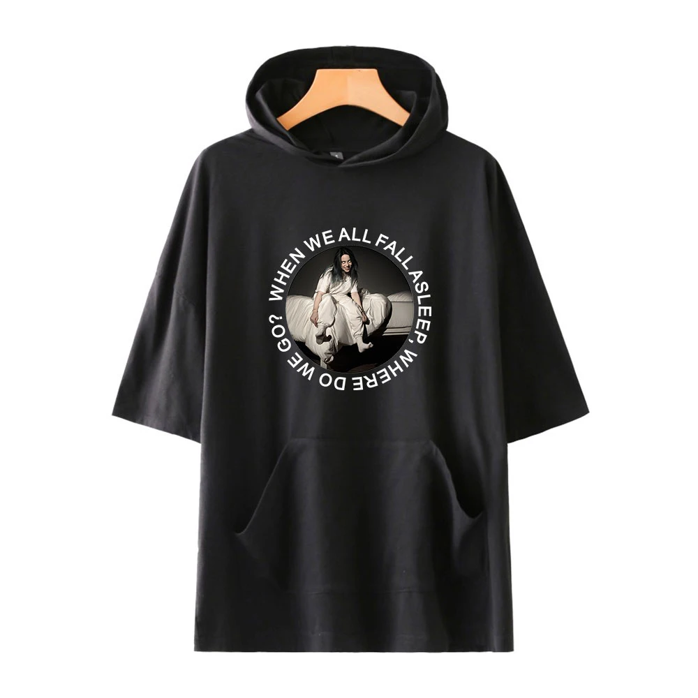 Leisure HIP HOP Billie Eilish Hooded T Shirt Print Harajuku popular Men/Women Clothes Short Sleeve Street Style Streetwear
Leisure HIP HOP Billie Eilish Hooded T Shirt Print Harajuku popular Men/Women Clothes Short Sleeve Street Style Streetwear