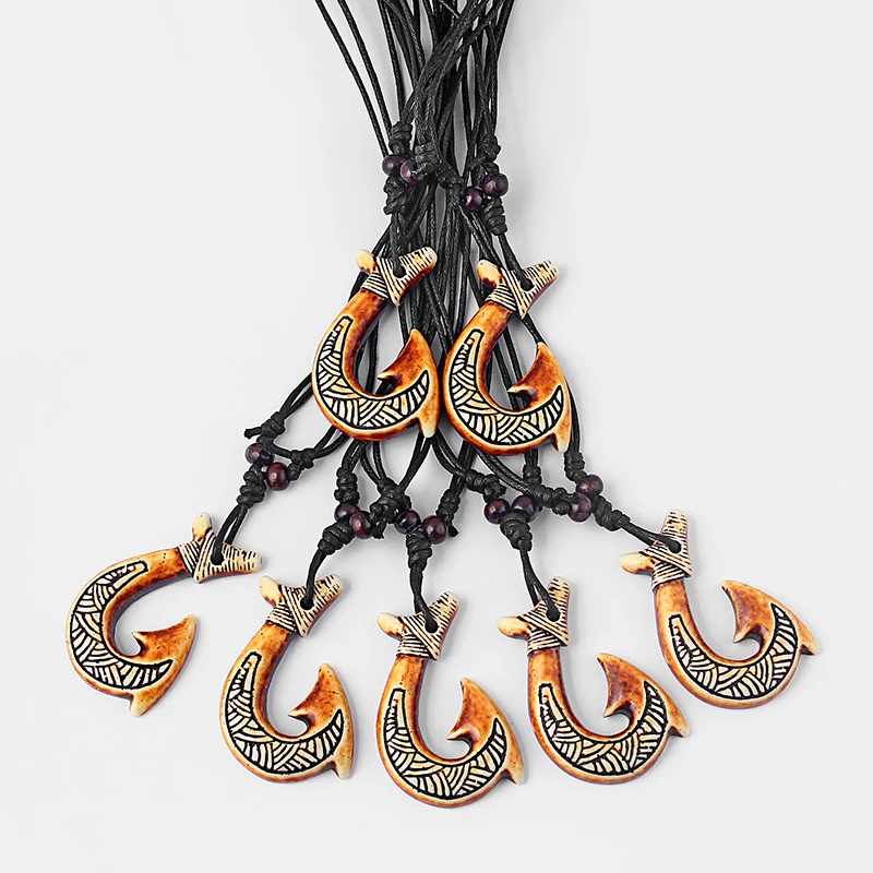 12pcs Faux Yak Bone Resin Brown Tribal Maori Hook Gecko Pendant Necklace Surfer Black Wax Cotton Cord Adjustable
12pcs Faux Yak Bone Resin Brown Tribal Maori Hook Gecko Pendant Necklace Surfer Black Wax Cotton Cord Adjustable
