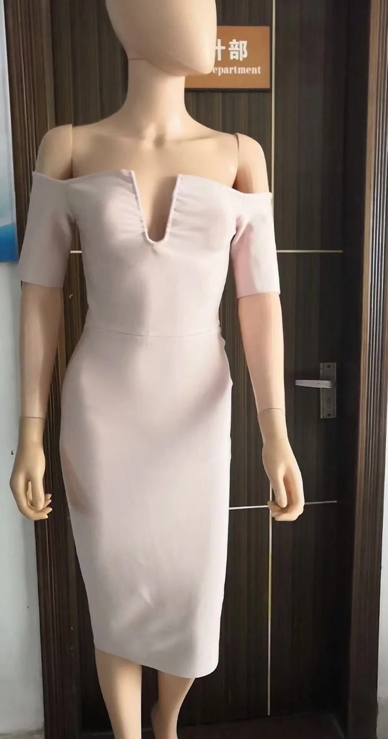 2019 new high quality summer women beige off the shoulder short sleeve bandage dress Sexy evening Party dress wholesale
2019 new high quality summer women beige off the shoulder short sleeve bandage dress Sexy evening Party dress wholesale